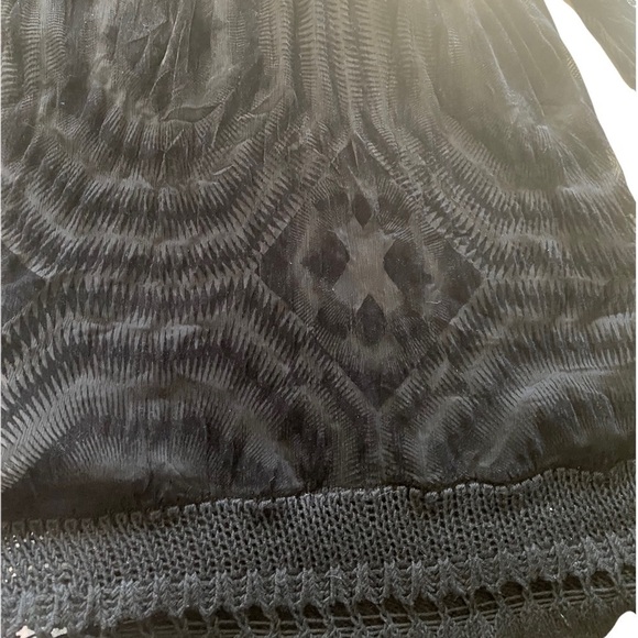 1990s Jean Paul Gaultier Sheer Silk Devore Black Velvet & Knit Dress Tunic SZ XL - Picture 11 of 12